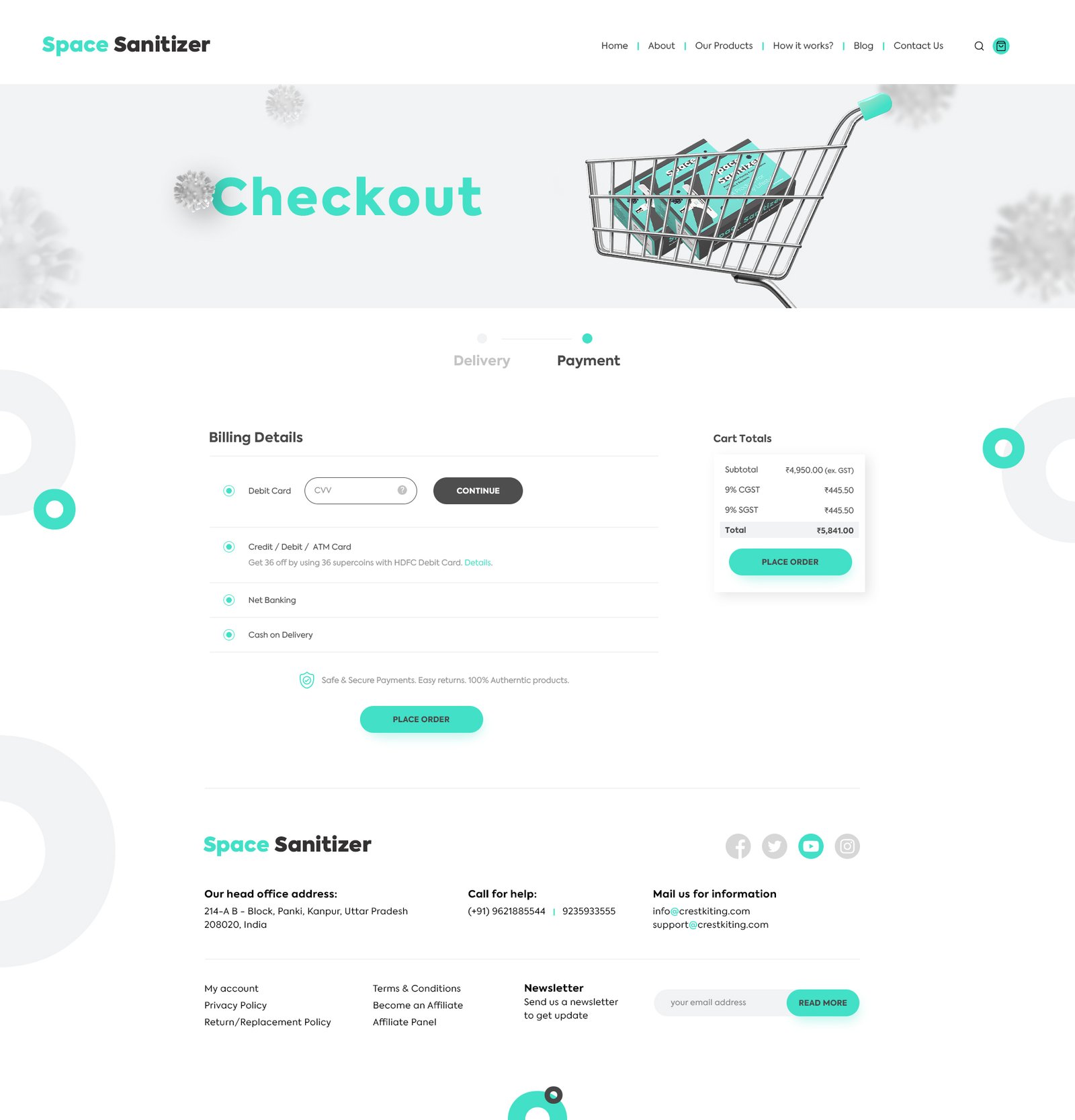 Space Sanitizer Checkout